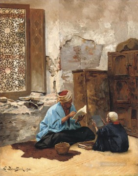  Lesson Painting - The lesson Ludwig Deutsch Orientalism